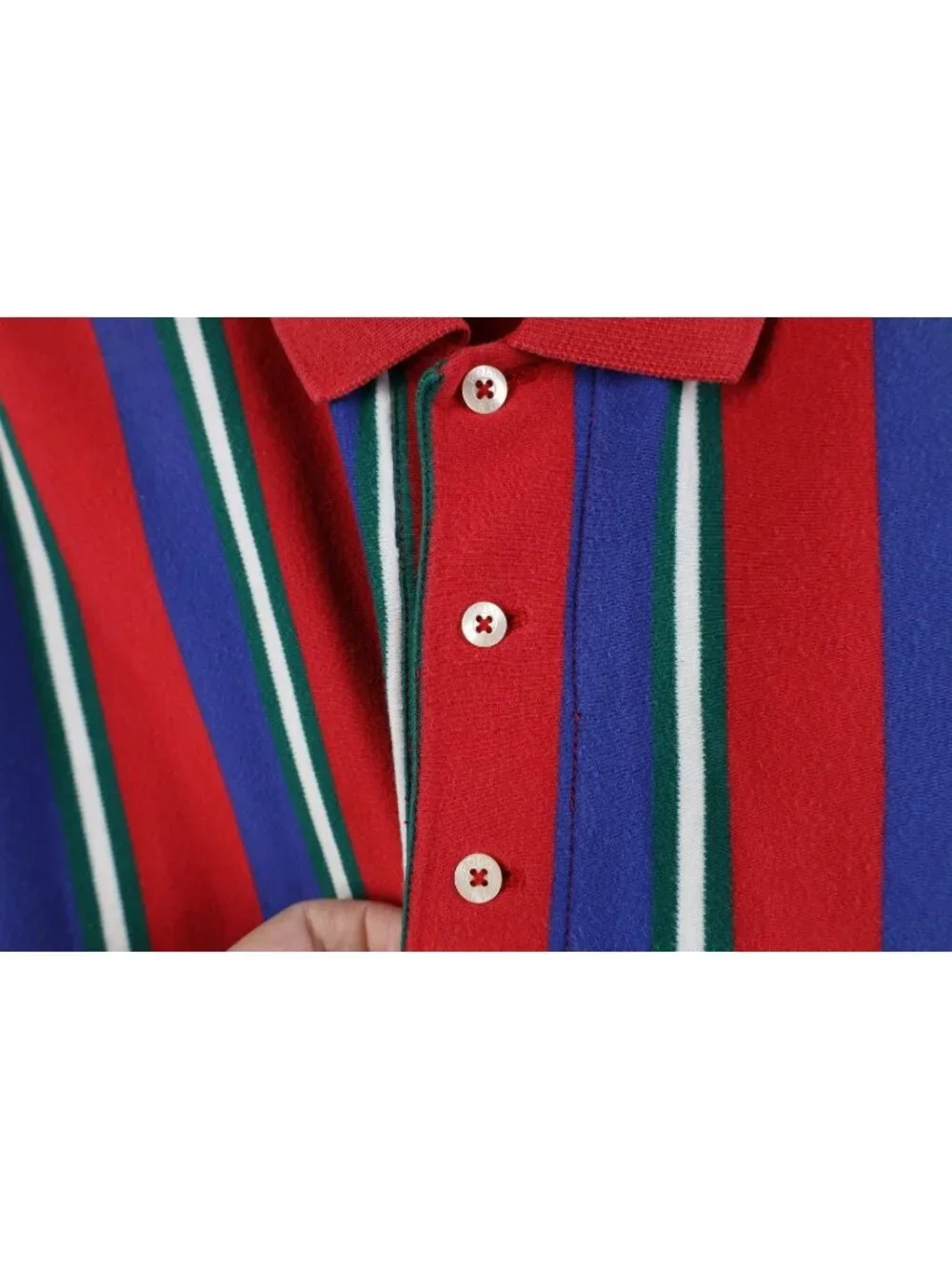 Vintage 90s Ralph Lauren Mens Large Baggy Striped Color Block Soft Cotton Polo